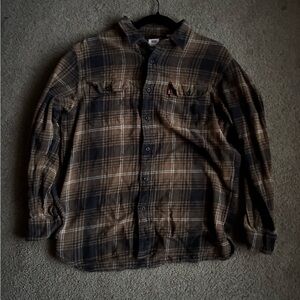 Levi's Brown and Black Plaid Shirt
